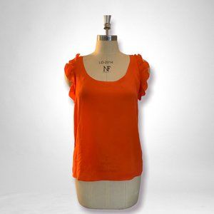 Joe Fresh orange silk top, size S/P
